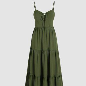 Long, dark green dress from Cider, Small